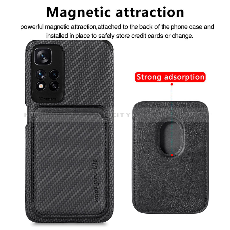 Funda Silicona Carcasa Ultrafina Goma con Magnetico S04D para Xiaomi Redmi Note 11 Pro+ Plus 5G