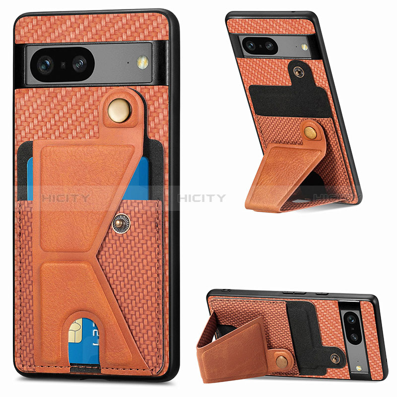 Funda Silicona Carcasa Ultrafina Goma con Magnetico S05D para Google Pixel 7a 5G Marron