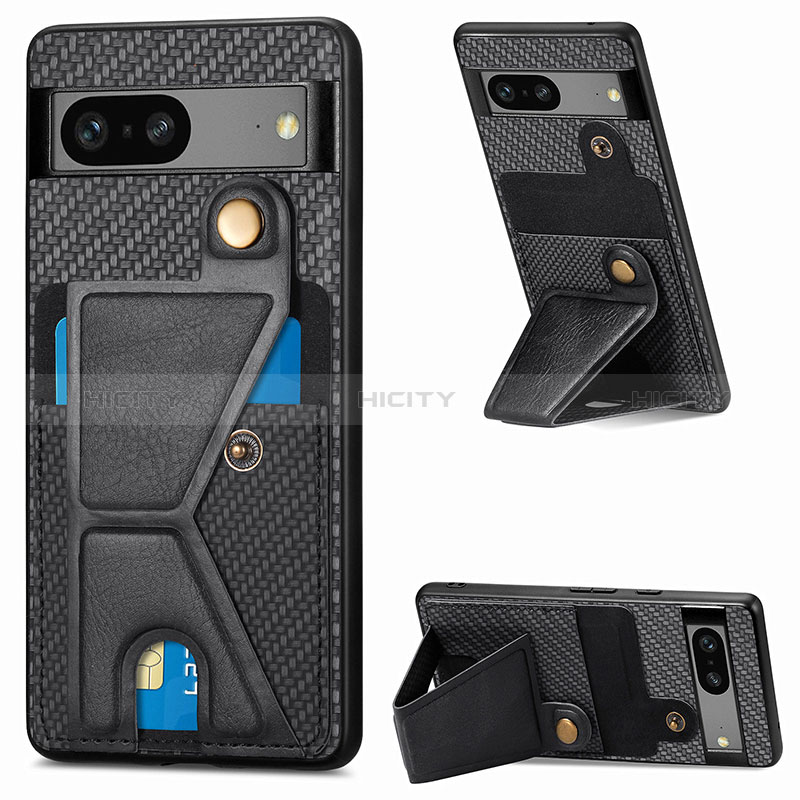 Funda Silicona Carcasa Ultrafina Goma con Magnetico S05D para Google Pixel 7a 5G Negro