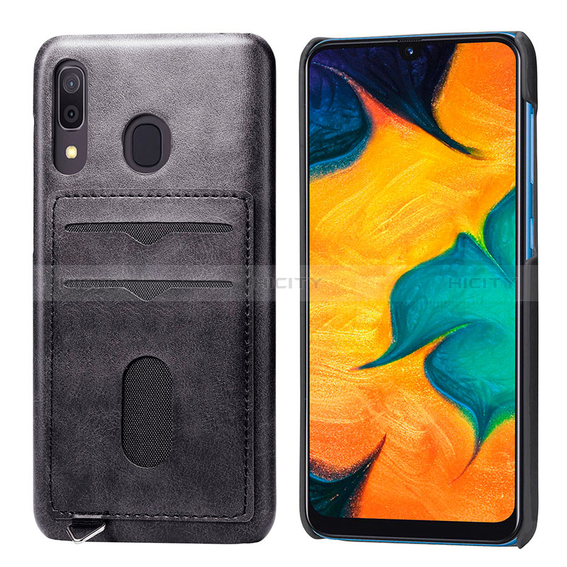 Funda Silicona Carcasa Ultrafina Goma con Magnetico S05D para Samsung Galaxy A20 Negro