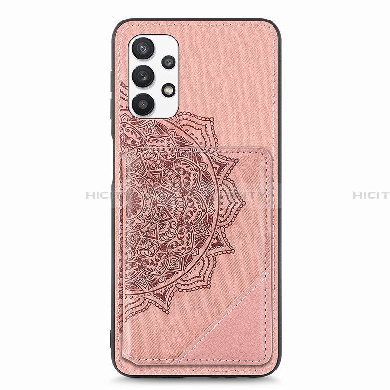 Funda Silicona Carcasa Ultrafina Goma con Magnetico S05D para Samsung Galaxy A32 4G Oro Rosa