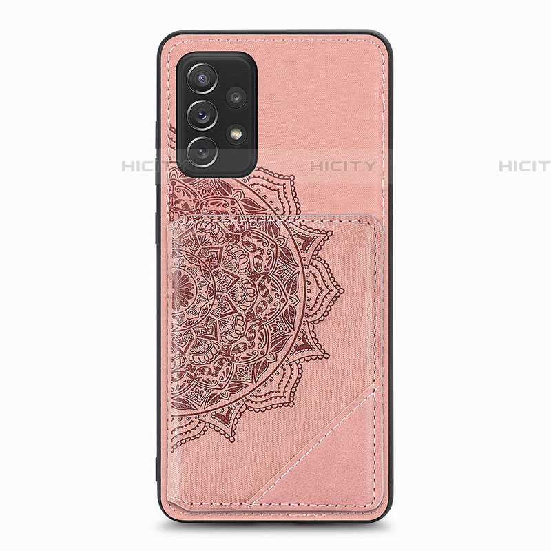 Funda Silicona Carcasa Ultrafina Goma con Magnetico S05D para Samsung Galaxy A52 5G Oro Rosa