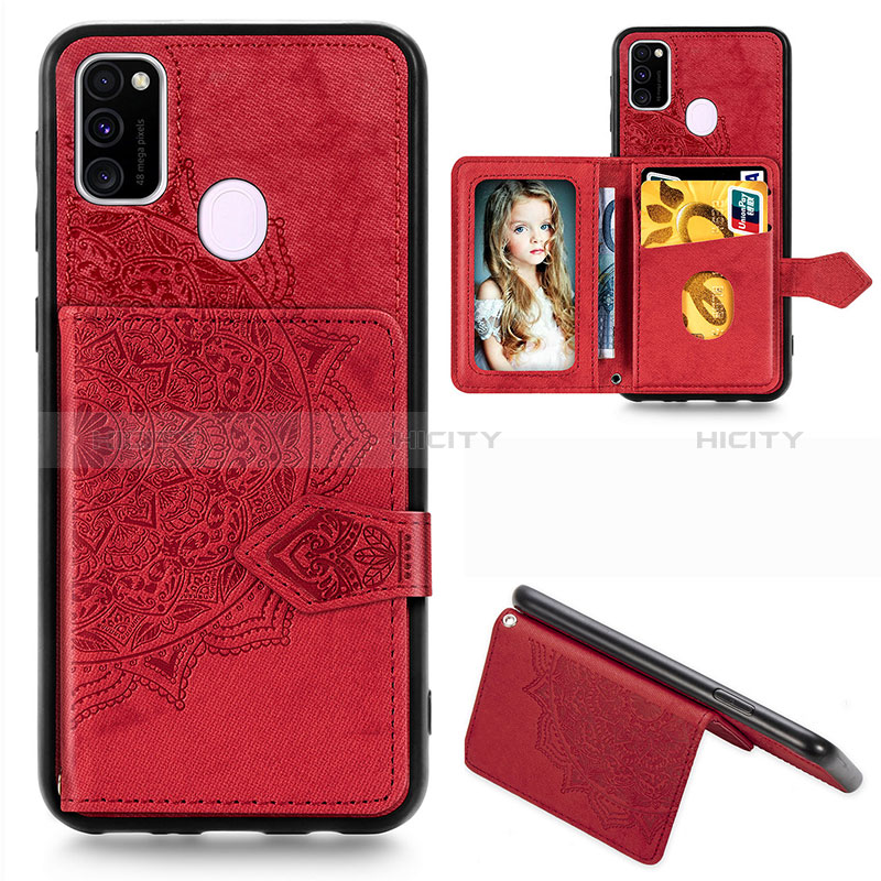 Funda Silicona Carcasa Ultrafina Goma con Magnetico S05D para Samsung Galaxy M30s Rojo