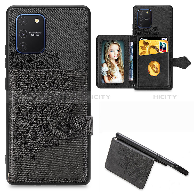 Funda Silicona Carcasa Ultrafina Goma con Magnetico S05D para Samsung Galaxy S10 Lite Negro