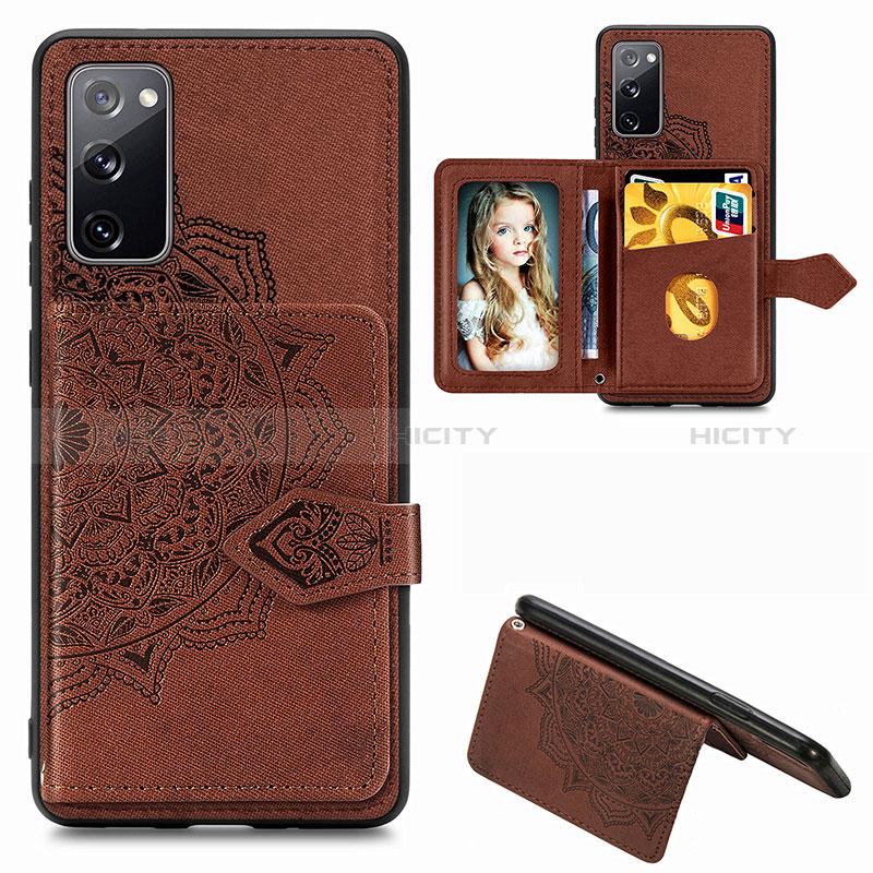 Funda Silicona Carcasa Ultrafina Goma con Magnetico S05D para Samsung Galaxy S20 FE (2022) 5G Marron