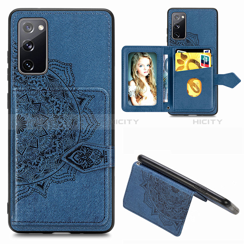 Funda Silicona Carcasa Ultrafina Goma con Magnetico S05D para Samsung Galaxy S20 FE 4G Azul