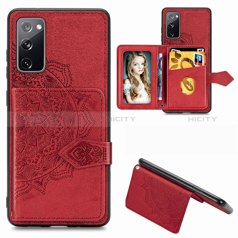 Funda Silicona Carcasa Ultrafina Goma con Magnetico S05D para Samsung Galaxy S20 FE 5G Rojo