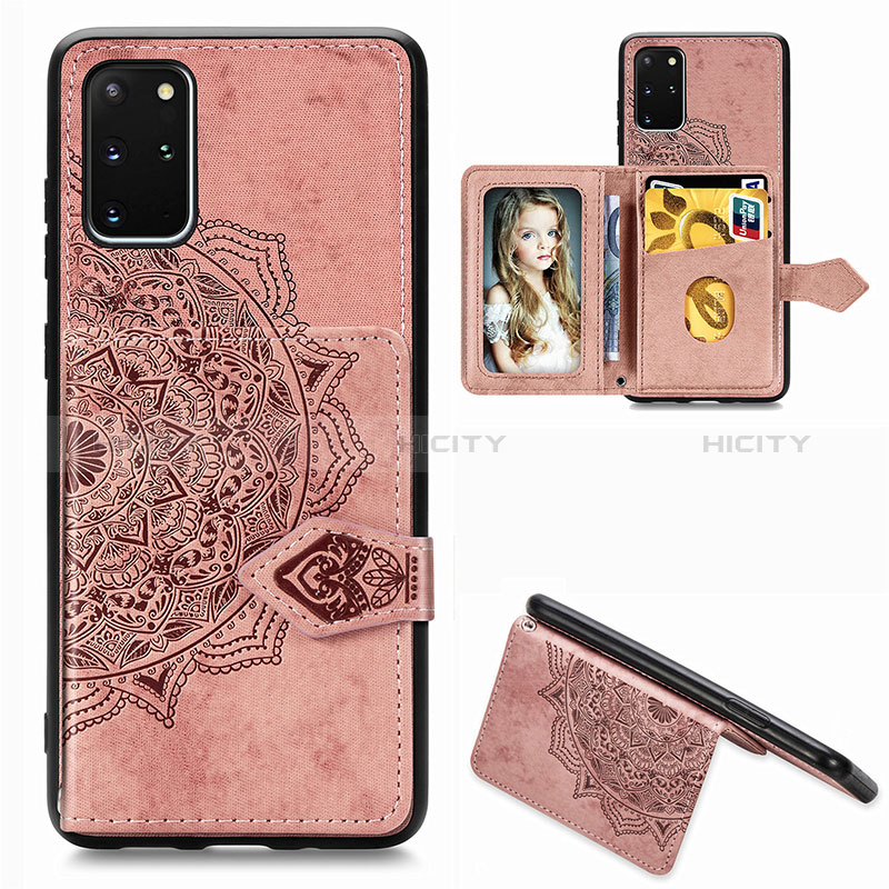 Funda Silicona Carcasa Ultrafina Goma con Magnetico S05D para Samsung Galaxy S20 Plus 5G Oro Rosa