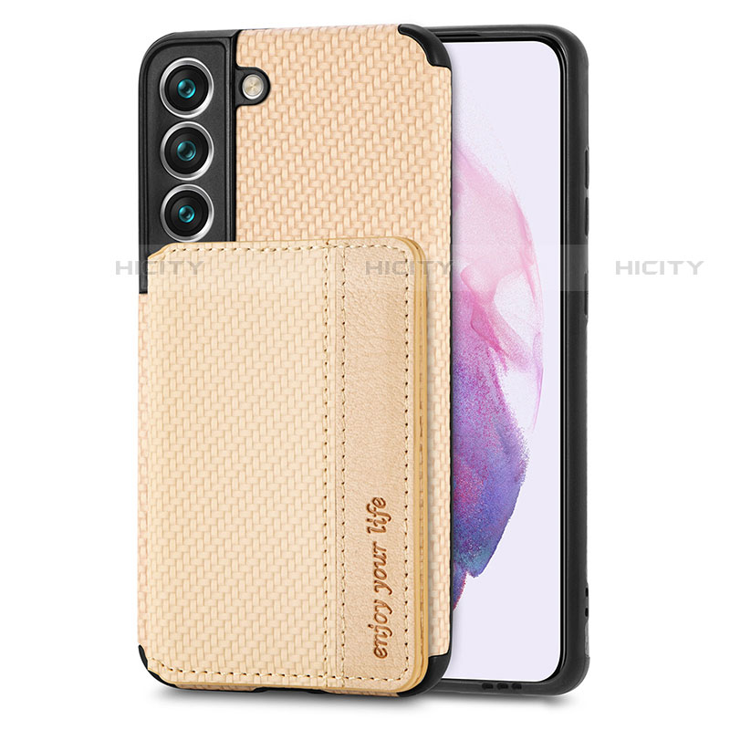 Funda Silicona Carcasa Ultrafina Goma con Magnetico S05D para Samsung Galaxy S21 Plus 5G Oro