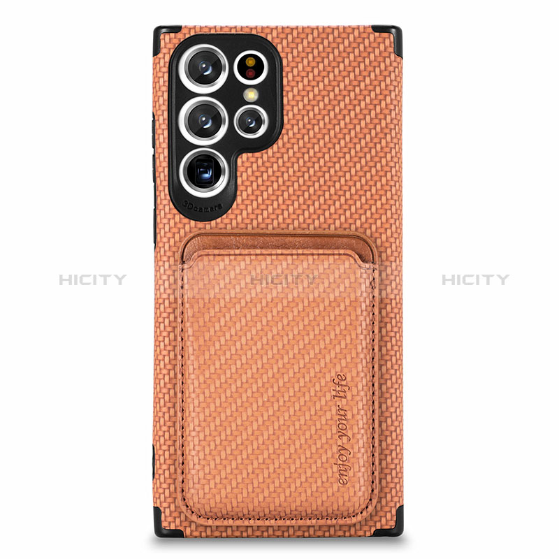 Funda Silicona Carcasa Ultrafina Goma con Magnetico S05D para Samsung Galaxy S25 Ultra 5G Naranja