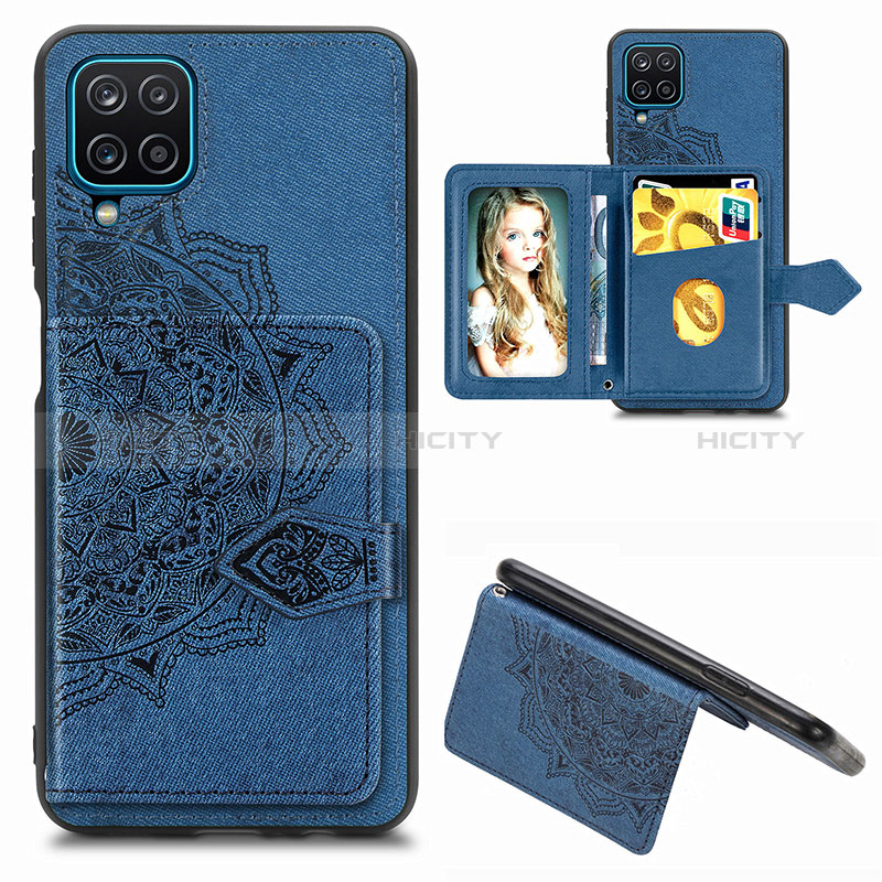 Funda Silicona Carcasa Ultrafina Goma con Magnetico S06D para Samsung Galaxy M12 Azul