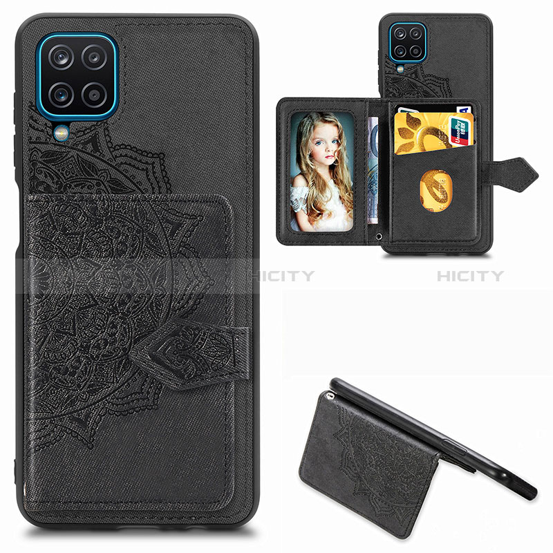 Funda Silicona Carcasa Ultrafina Goma con Magnetico S06D para Samsung Galaxy M12 Negro