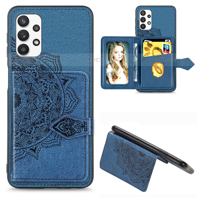 Funda Silicona Carcasa Ultrafina Goma con Magnetico S06D para Samsung Galaxy M32 5G Azul