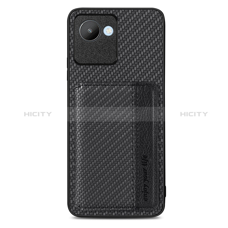 Funda Silicona Carcasa Ultrafina Goma con Magnetico S07D para Realme C30s Negro