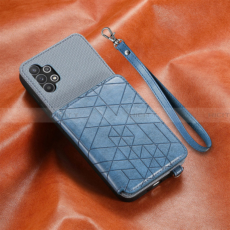 Funda Silicona Carcasa Ultrafina Goma con Magnetico S07D para Samsung Galaxy A32 4G Azul