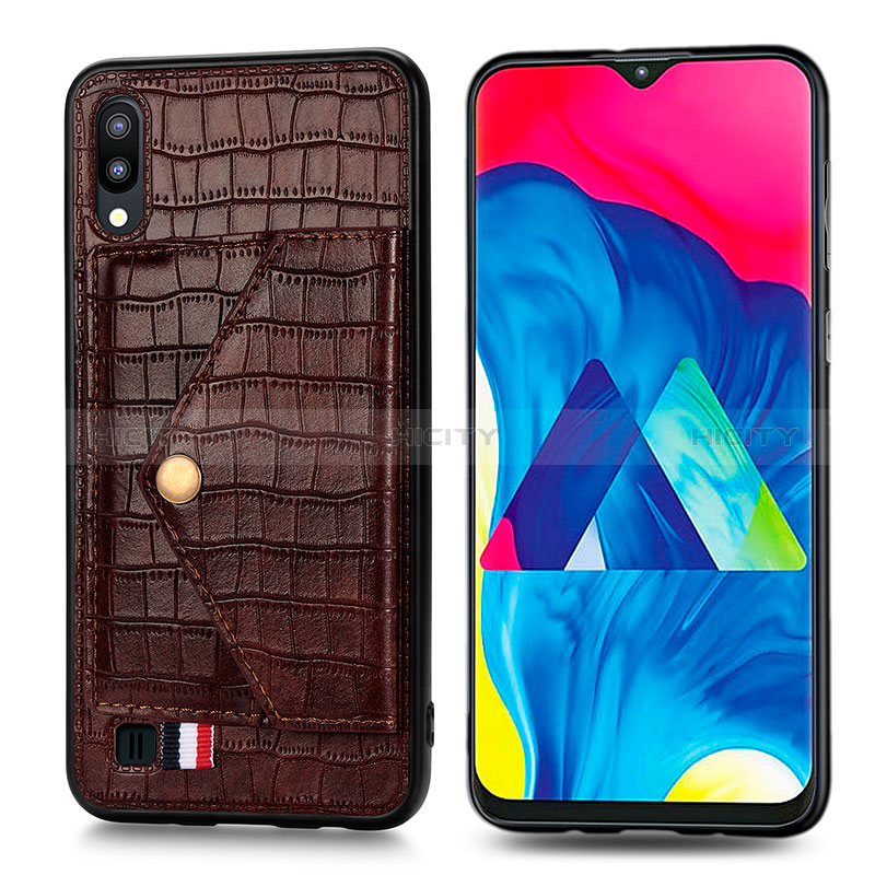 Funda Silicona Carcasa Ultrafina Goma con Magnetico S07D para Samsung Galaxy M10 Marron