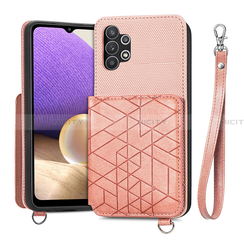 Funda Silicona Carcasa Ultrafina Goma con Magnetico S08D para Samsung Galaxy A32 4G Rosa