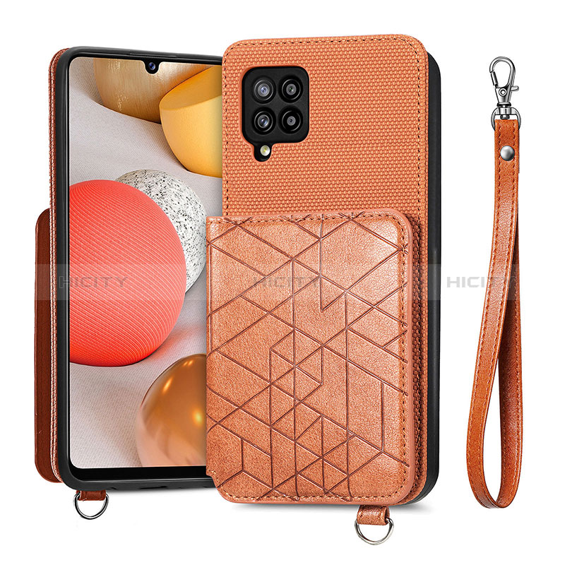 Funda Silicona Carcasa Ultrafina Goma con Magnetico S08D para Samsung Galaxy A42 5G Marron