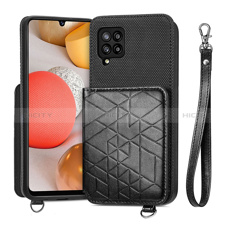 Funda Silicona Carcasa Ultrafina Goma con Magnetico S08D para Samsung Galaxy A42 5G Negro