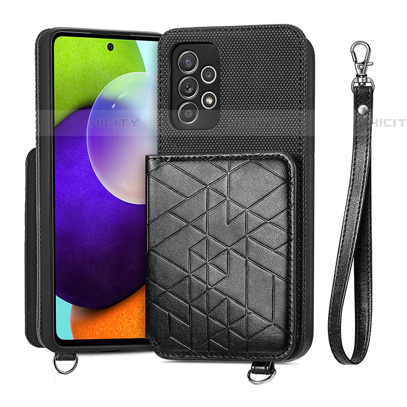 Funda Silicona Carcasa Ultrafina Goma con Magnetico S08D para Samsung Galaxy A52 4G Negro