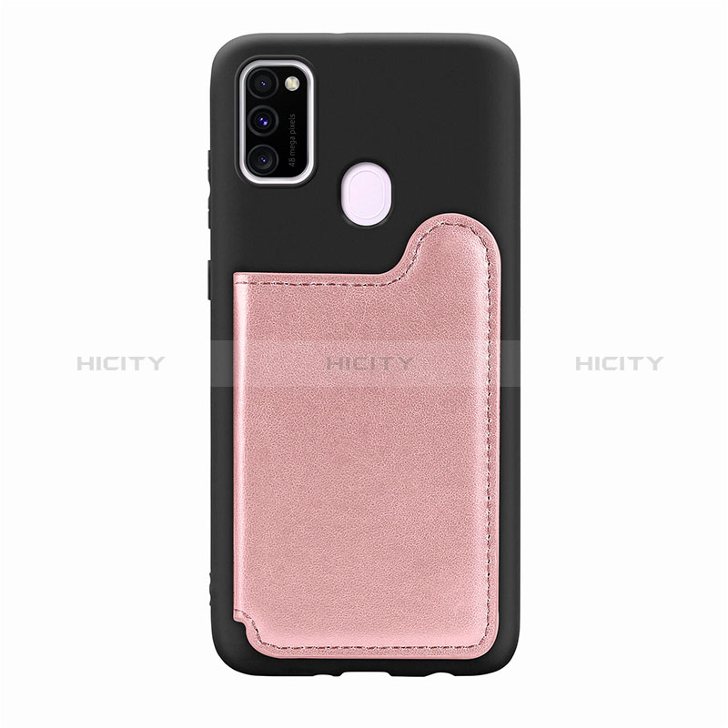 Funda Silicona Carcasa Ultrafina Goma con Magnetico S08D para Samsung Galaxy M21 Oro Rosa