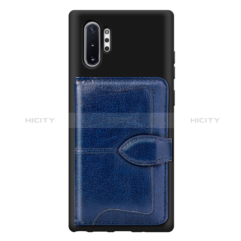 Funda Silicona Carcasa Ultrafina Goma con Magnetico S08D para Samsung Galaxy Note 10 Plus 5G Azul