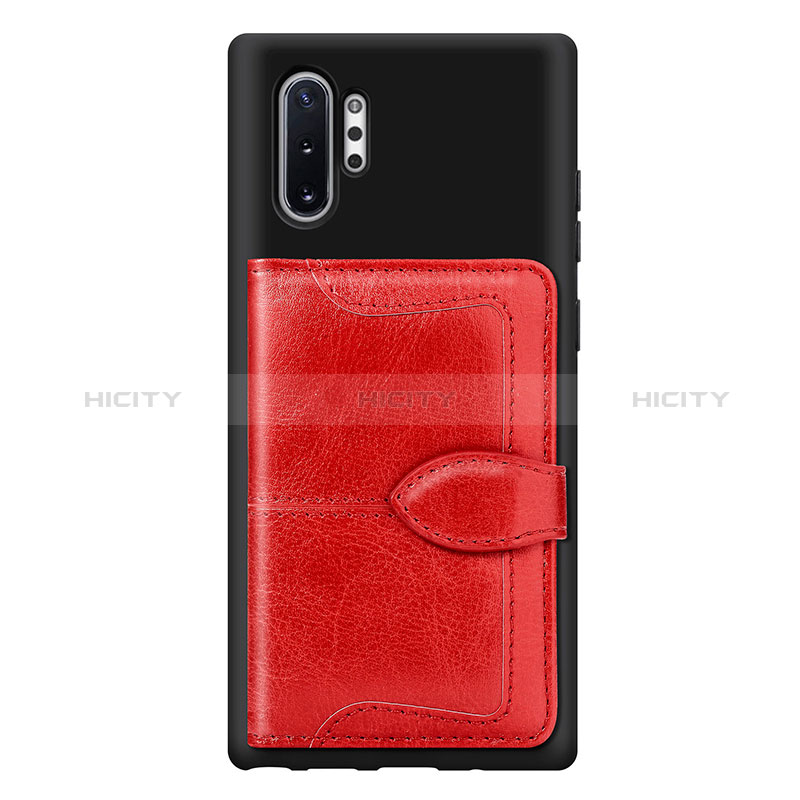 Funda Silicona Carcasa Ultrafina Goma con Magnetico S08D para Samsung Galaxy Note 10 Plus 5G Rojo