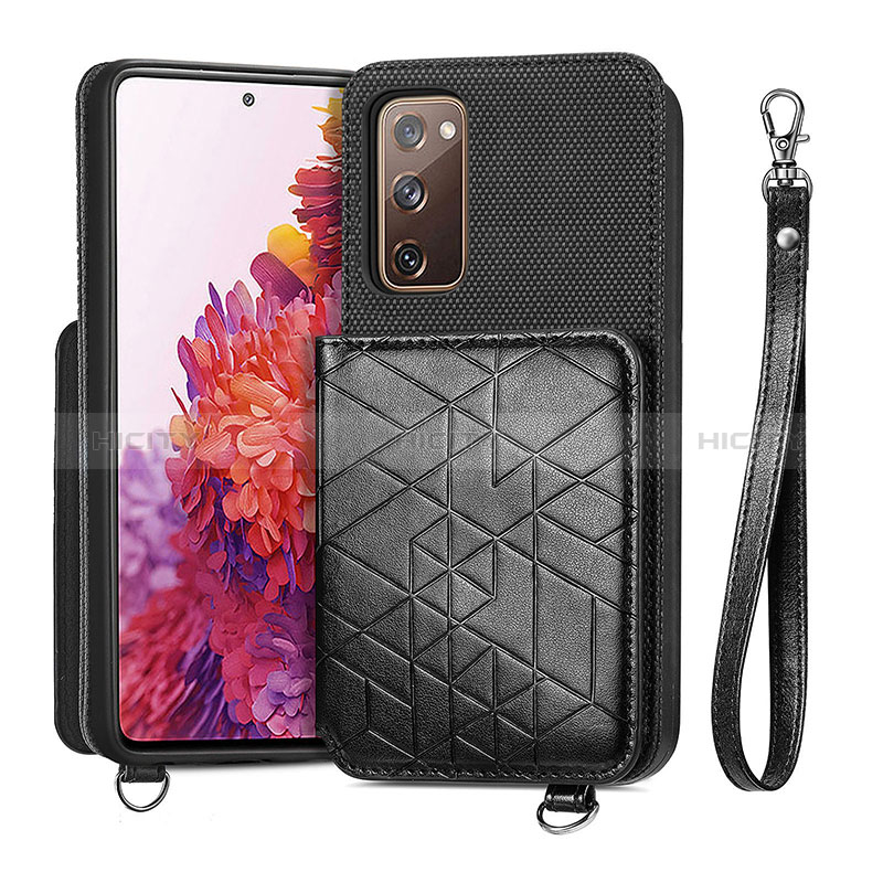 Funda Silicona Carcasa Ultrafina Goma con Magnetico S08D para Samsung Galaxy S20 FE (2022) 5G Negro