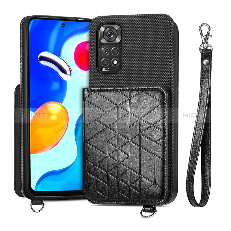 Funda Silicona Carcasa Ultrafina Goma con Magnetico S08D para Xiaomi Redmi Note 11S 4G Negro