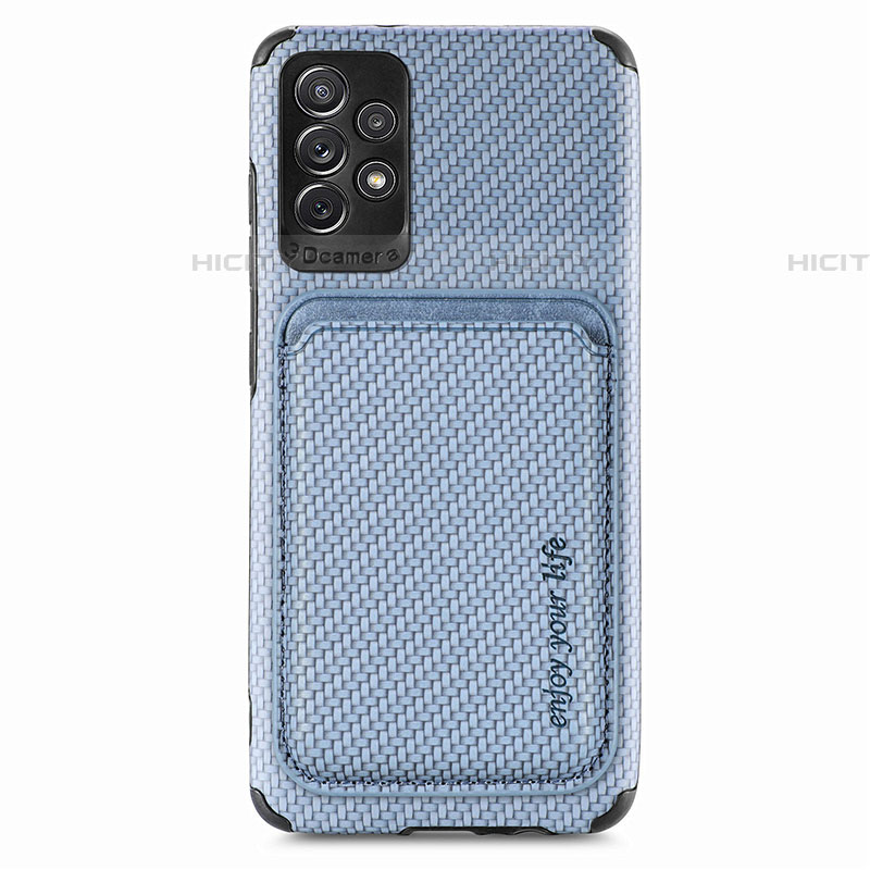 Funda Silicona Carcasa Ultrafina Goma con Magnetico S09D para Samsung Galaxy A52 4G Azul