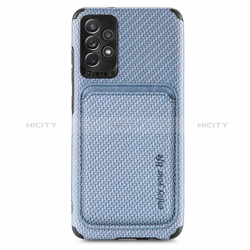 Funda Silicona Carcasa Ultrafina Goma con Magnetico S09D para Samsung Galaxy A52s 5G Azul