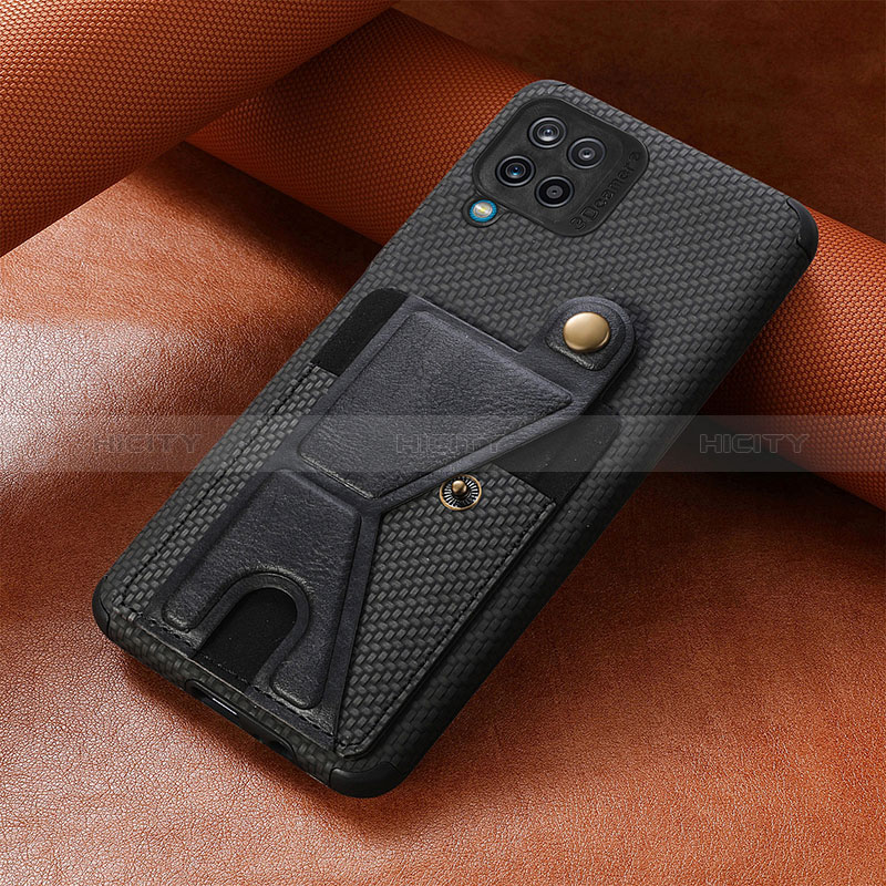 Funda Silicona Carcasa Ultrafina Goma con Magnetico S10D para Samsung Galaxy A12 Nacho Negro