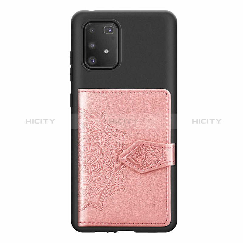 Funda Silicona Carcasa Ultrafina Goma con Magnetico S12D para Samsung Galaxy A91 Rosa