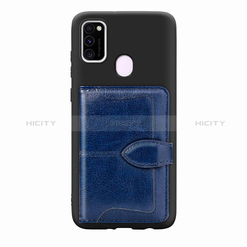 Funda Silicona Carcasa Ultrafina Goma con Magnetico S12D para Samsung Galaxy M21 Azul