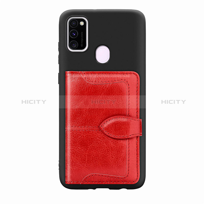 Funda Silicona Carcasa Ultrafina Goma con Magnetico S12D para Samsung Galaxy M21 Rojo