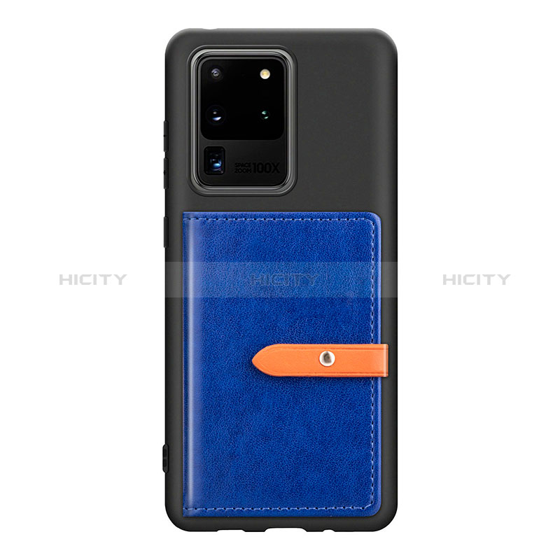 Funda Silicona Carcasa Ultrafina Goma con Magnetico S12D para Samsung Galaxy S20 Ultra 5G Azul