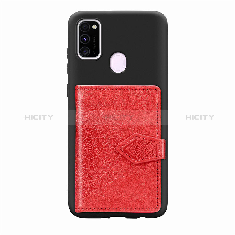 Funda Silicona Carcasa Ultrafina Goma con Magnetico S13D para Samsung Galaxy M21 Rojo