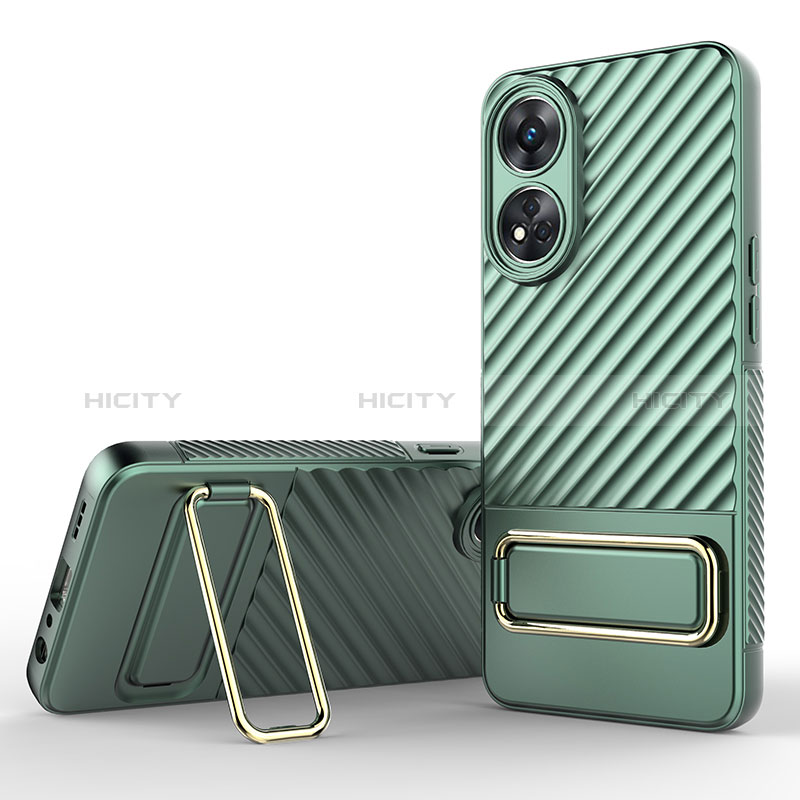 Funda Silicona Carcasa Ultrafina Goma con Soporte KC1 para Oppo Reno8 T 4G Verde