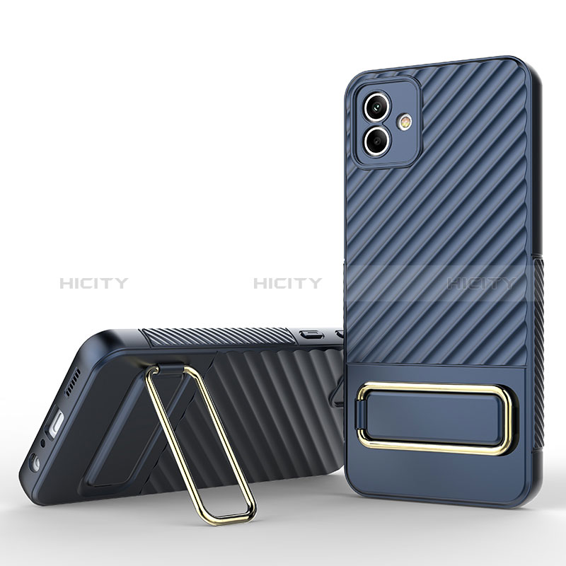 Funda Silicona Carcasa Ultrafina Goma con Soporte KC1 para Samsung Galaxy A04 4G Azul