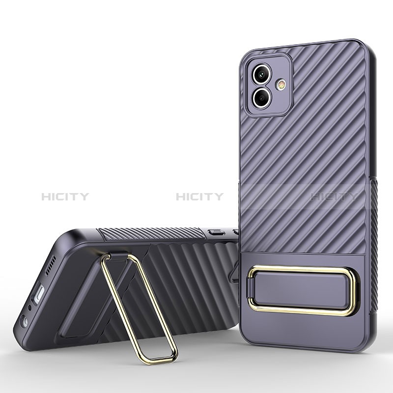 Funda Silicona Carcasa Ultrafina Goma con Soporte KC1 para Samsung Galaxy A04E Purpura Claro