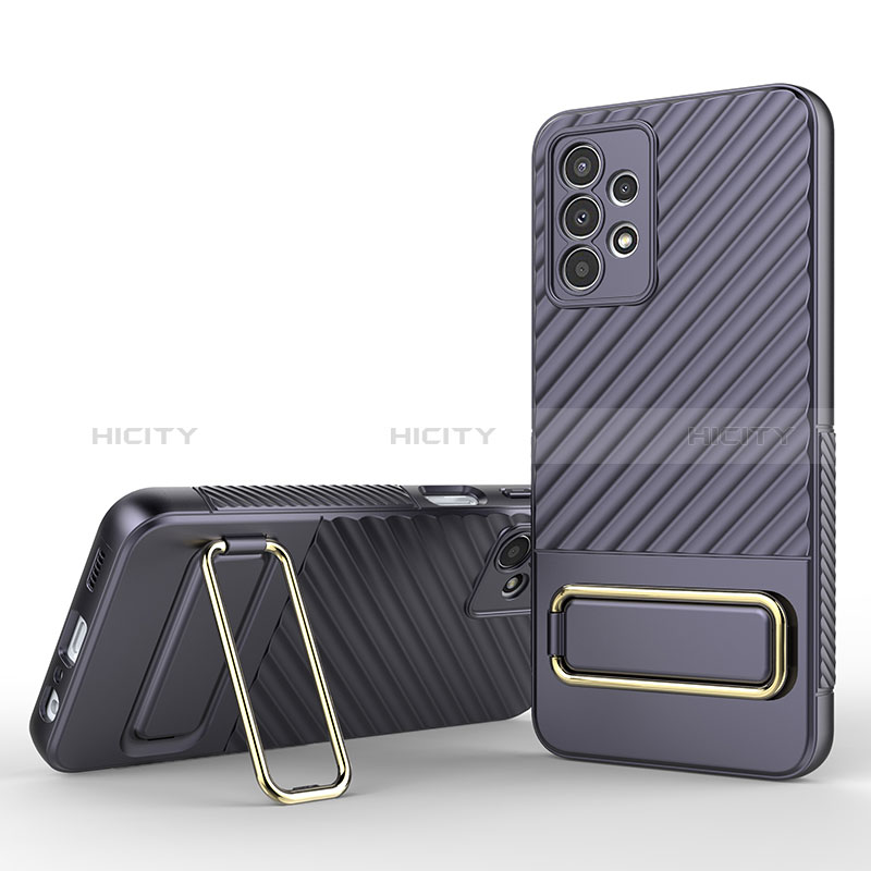 Funda Silicona Carcasa Ultrafina Goma con Soporte KC1 para Samsung Galaxy A13 4G Purpura Claro