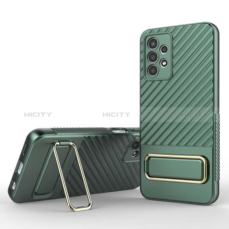 Funda Silicona Carcasa Ultrafina Goma con Soporte KC1 para Samsung Galaxy A13 4G Verde