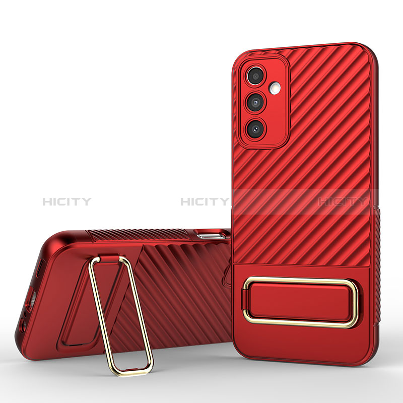 Funda Silicona Carcasa Ultrafina Goma con Soporte KC1 para Samsung Galaxy A14 5G Rojo