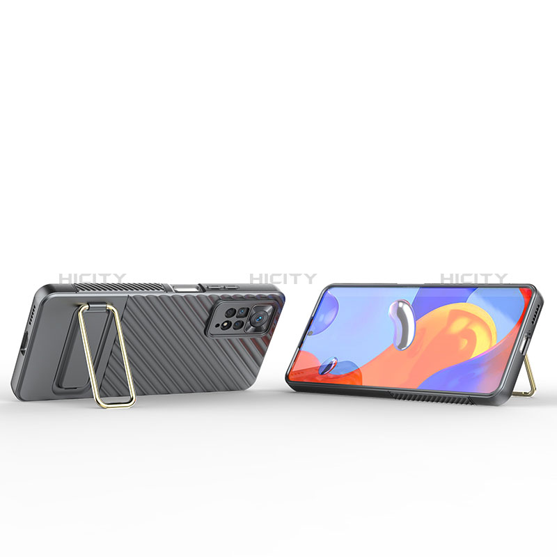 Funda Silicona Carcasa Ultrafina Goma con Soporte KC1 para Xiaomi Redmi Note 11 Pro 4G