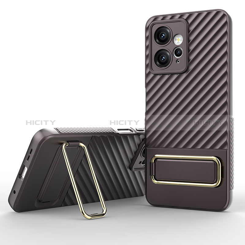 Funda Silicona Carcasa Ultrafina Goma con Soporte KC1 para Xiaomi Redmi Note 12 4G Marron