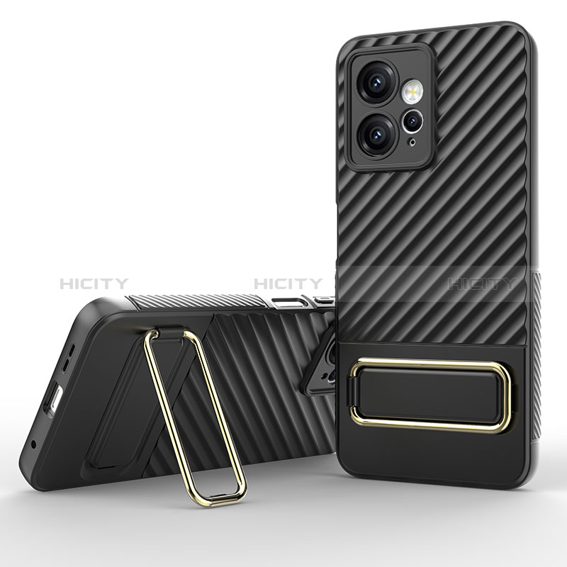 Funda Silicona Carcasa Ultrafina Goma con Soporte KC1 para Xiaomi Redmi Note 12 4G Negro