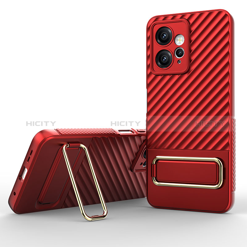 Funda Silicona Carcasa Ultrafina Goma con Soporte KC1 para Xiaomi Redmi Note 12 4G Rojo