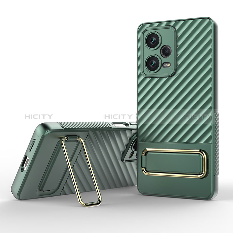 Funda Silicona Carcasa Ultrafina Goma con Soporte KC1 para Xiaomi Redmi Note 12 Explorer Verde