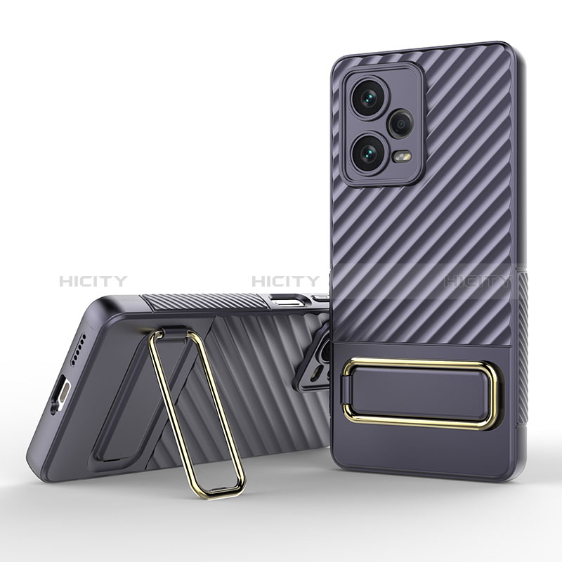 Funda Silicona Carcasa Ultrafina Goma con Soporte KC1 para Xiaomi Redmi Note 12 Pro+ Plus 5G Purpura Claro