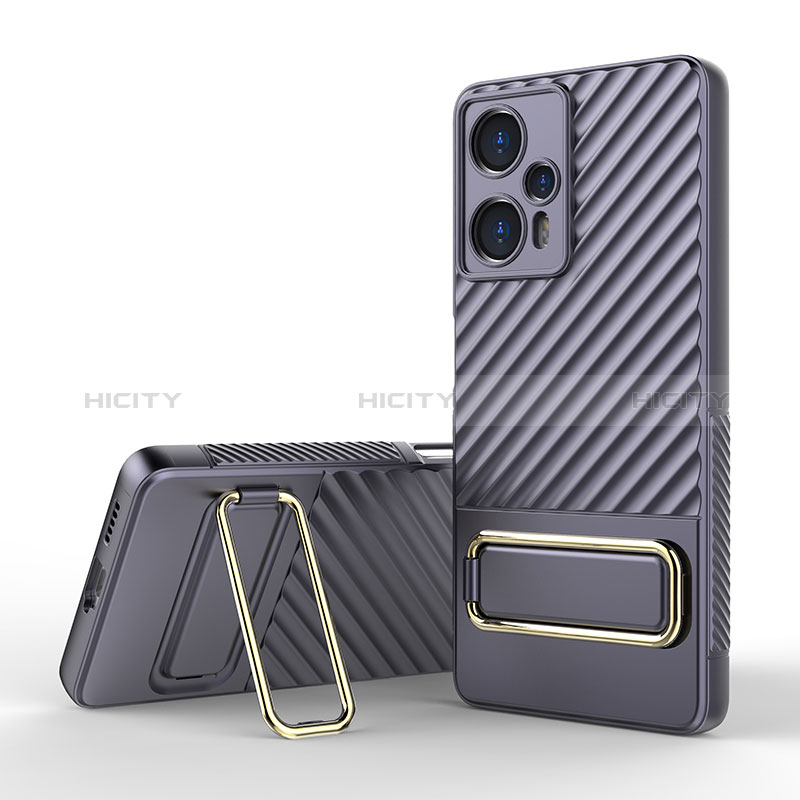 Funda Silicona Carcasa Ultrafina Goma con Soporte KC1 para Xiaomi Redmi Note 12 Turbo 5G Purpura Claro